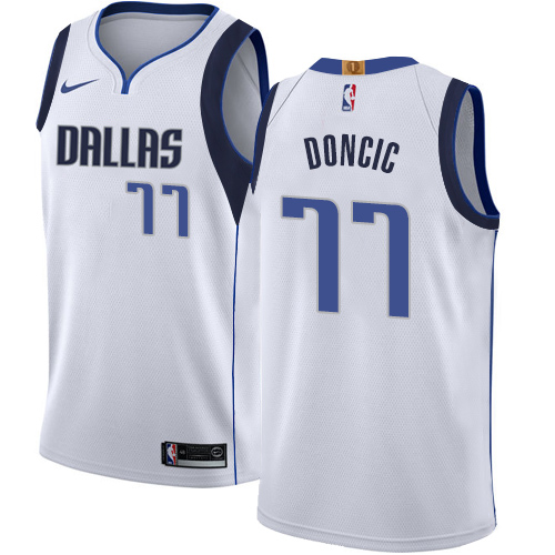 Dallas Mavericks #77 Luka Doncic White Youth Swingman Association Edition Jersey Youth