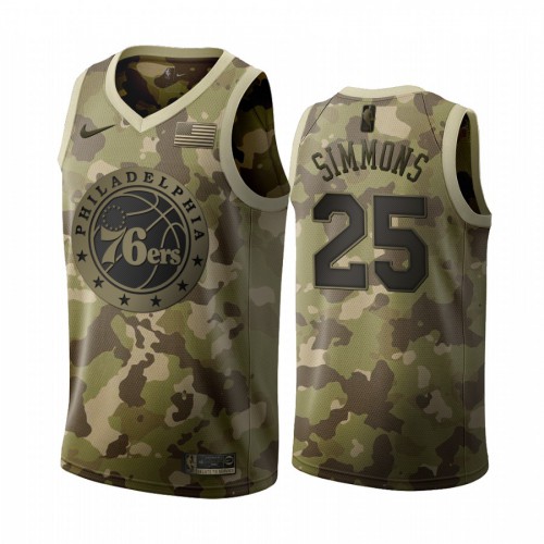 Philadelphia 76ers #25 Ben Simmons 2019 Salute to Service Desert Camo Jersey Mens