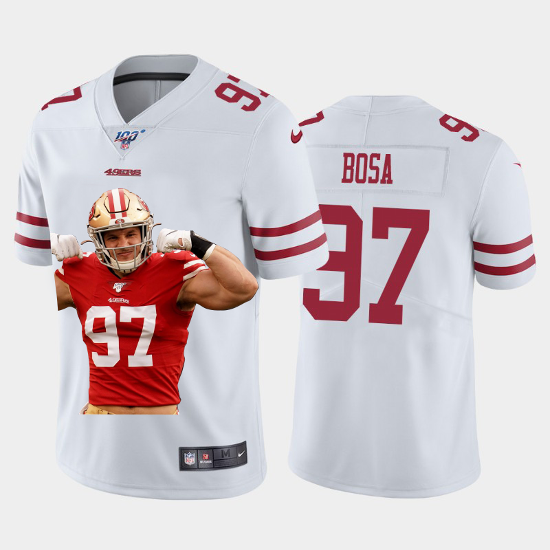 San Francisco 49ers #97 Nick Bosa Team Hero 1 Vapor Limited 100 Jersey White