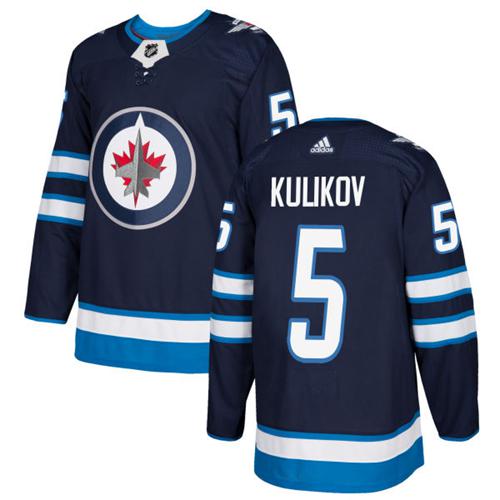 Adidas Winnipeg Jets #5 Dmitry Kulikov Navy Blue Home Authentic Stitched Jersey Men's