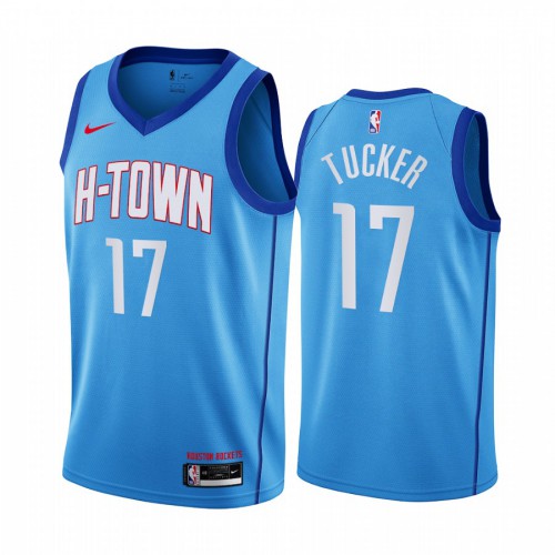 Houston Rockets #17 PJ Tucker Blue Swingman 2020-21 City Edition Jersey Mens
