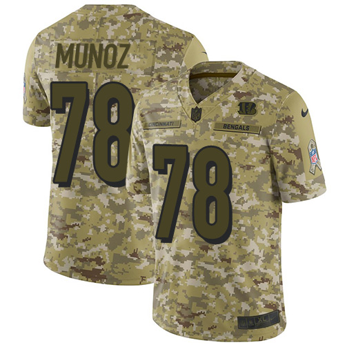 Cincinnati Bengals #78 Anthony Munoz Camo Men's Stitched Limited 2018 Salute To Service Jersey Men's
