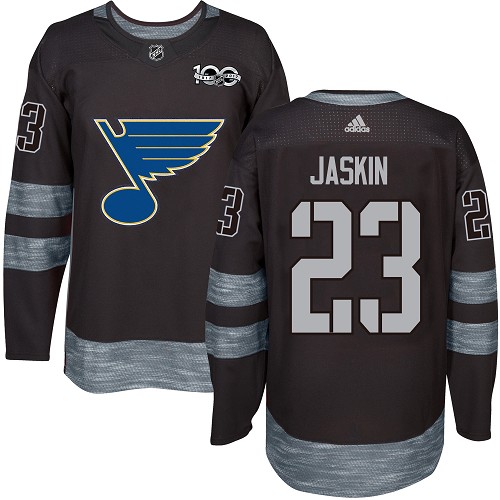 Adidas St. Louis Blues #23 Dmitrij Jaskin Black 1917-2017 100th Anniversary Stitched Jersey Men's