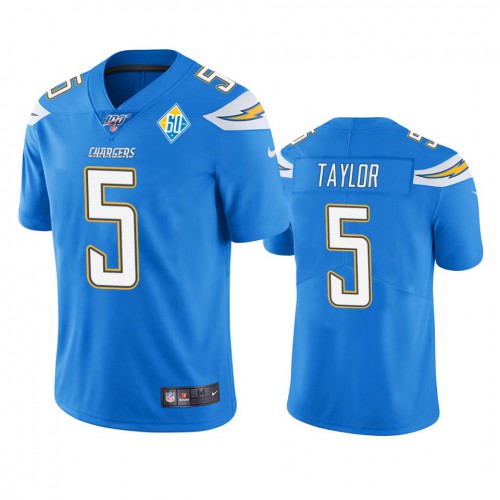 Los Angeles Los Angeles Chargers #5 Tyrod Taylor Light Blue 60th Anniversary Vapor Limited Jersey Men's
