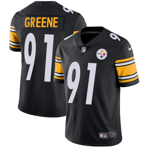 Pittsburgh Steelers #91 Kevin Greene Black Team Color Men's Stitched Vapor Untouchable Limited Jersey Men's