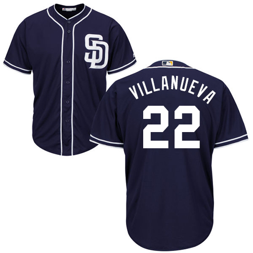 San Diego Padres #22 Christian Villanueva Navy Blue New Cool Base Stitched Jersey Men's