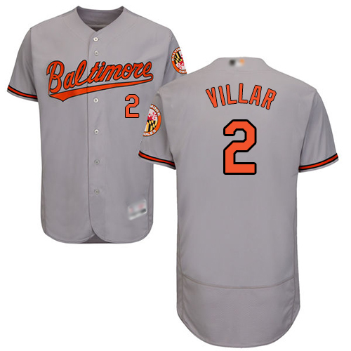 Baltimore Orioles #2 Jonathan Villar Grey Flexbase Authentic Collection Stitched Jersey Men's