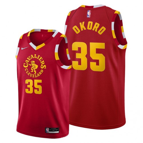 Cleveland Cleveland Cavaliers #35 Isaac Okoro Mens 2021-22 City Edition Red Jersey Mens