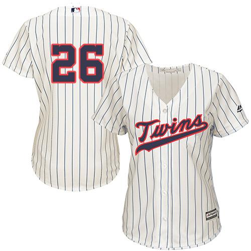 Minnesota Twins #26 Max Kepler Cream Strip Alternate Women's Stitched Jersey Womens