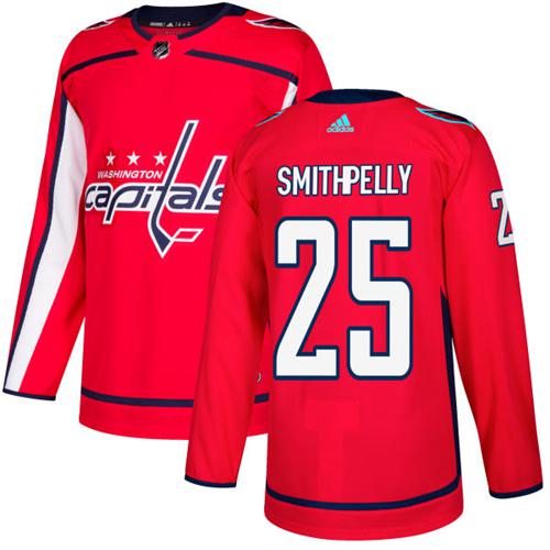 Adidas Washington Capitals #25 Devante Smith-Pelly Red Home Authentic Stitched Jersey Men's