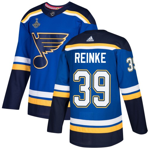 Adidas St. Louis Blues #39 Mitch Reinke Blue Home Authentic 2019 Stanley Cup Champions Stitched Jersey Men's