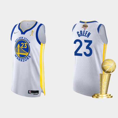 Golden State Golden State Warriors #23 Draymond Green Mens White 2021-22 Finals Champions Authentic Jersey Mens