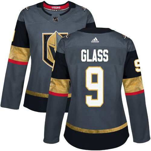 Adidas Golden Vegas Golden Knights #9 Cody Glass Grey Home Authentic Women's Stitched Jersey Womens