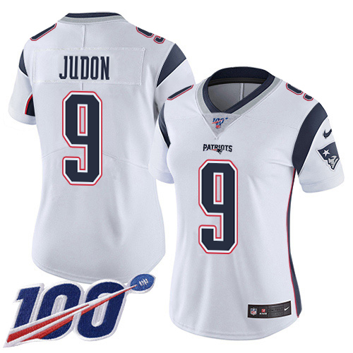 Patriots #9 Matt Judon White Women's Stitched 100th Season Vapor Limited Jersey