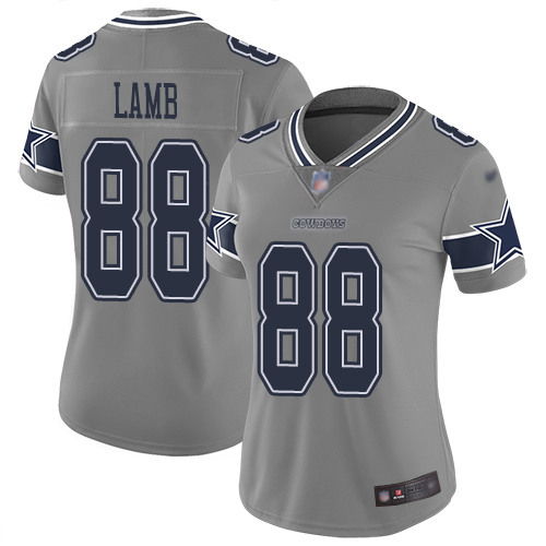Cowboys #88 CeeDee Lamb Gray Women's Stitched Limited Inverted Legend Jersey