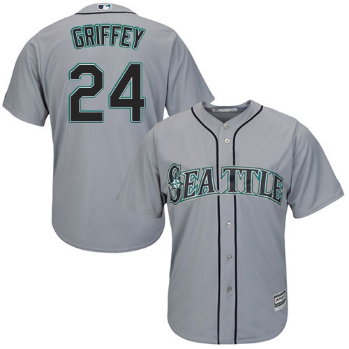 Seattle Mariners #24 Ken Griffey Grey Cool Base Stitched Youth Jersey Youth