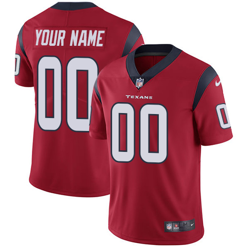 Houston Texans Customized Red Alternate Stitched Vapor Untouchable Limited Men's Jersey