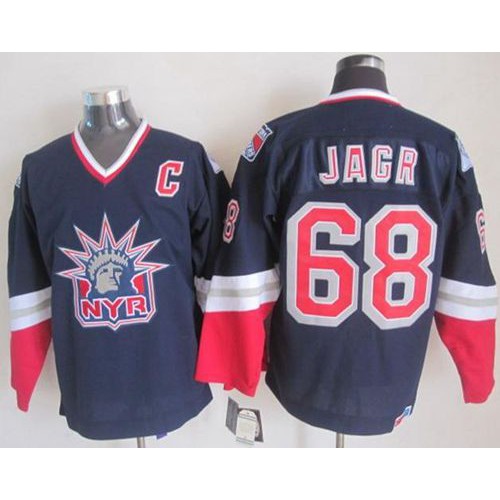 New York Rangers #68 Jaromir Jagr Navy Blue CCM Statue of Liberty Stitched Jersey Men's