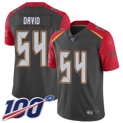Buccaneers #54 Lavonte David Gray Men's Stitched Limited Inverted Legend 100th Season Jersey