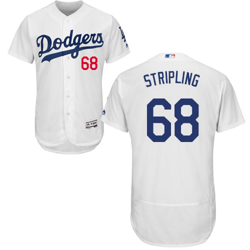 Los Angeles Dodgers #68 Ross Stripling White Flexbase Authentic Collection Stitched Jersey Men's