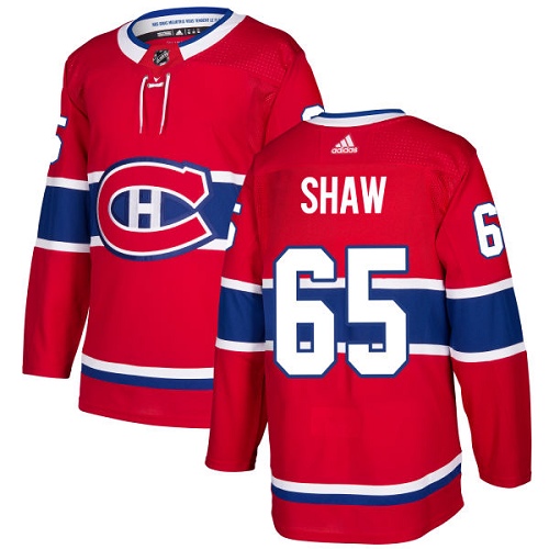 Adidas Montreal Canadiens #65 Andrew Shaw Red Home Authentic Stitched Youth Jersey Youth