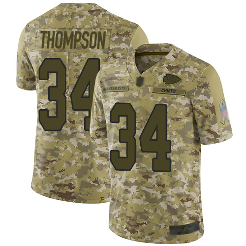 Kansas City Chiefs #34 Darwin Thompson Camo Men's Stitched Limited 2018 Salute To Service Jersey Men's