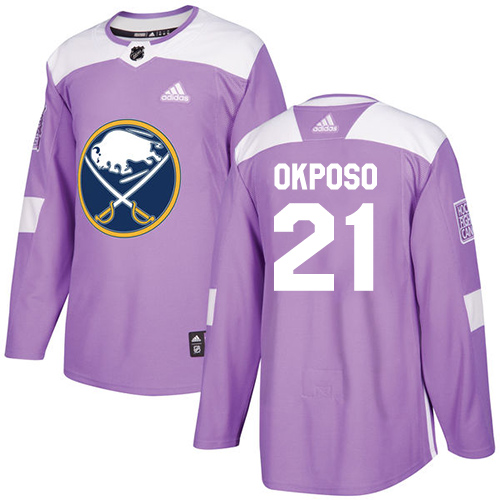Adidas Buffalo Sabres #21 Kyle Okposo Purple Authentic Fights Cancer Youth Stitched Jersey Youth