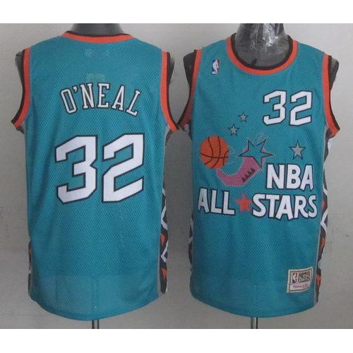 Mitchell And Ness Orlando Magic #32 Shaquille ONeal Light Blue 1996 All-Star Stitched Jersey Mens