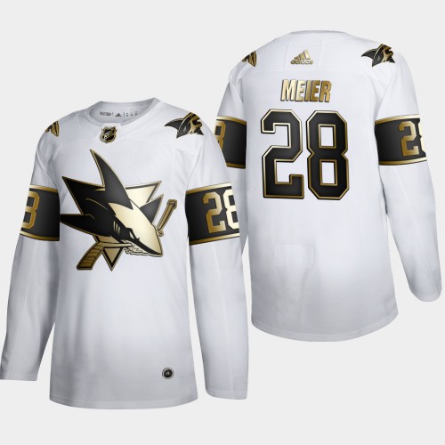 San Jose San Jose Sharks #28 Timo Meier Men's Adidas White Golden Edition Limited Stitched Jersey Men's