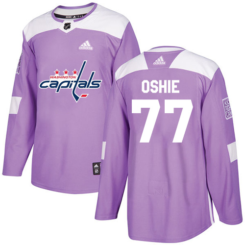 Adidas Washington Capitals #77 T.J. Oshie Purple Authentic Fights Cancer Stitched Jersey Men's