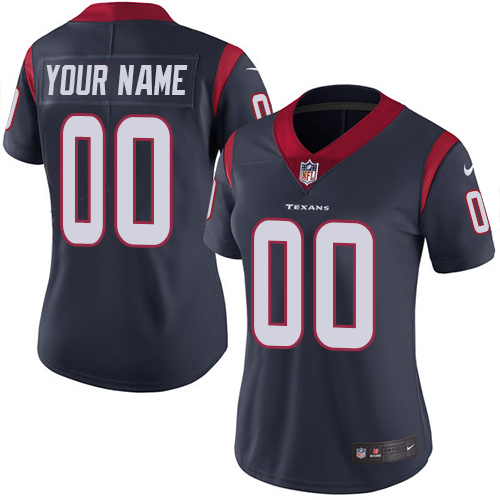 Houston Texans Customized Navy Blue Team Color Stitched Vapor Untouchable Limited Women's Jersey