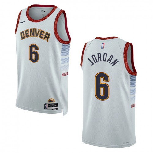 Denver Denver Nuggets #6 DeAndre Jordan Unisex Silver 2022-23 Swingman Jersey - City Edition Mens