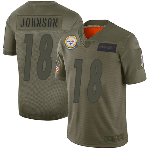 Pittsburgh Steelers #18 Diontae Johnson Camo Youth Stitched Limited 2019 Salute to Service Jersey Youth