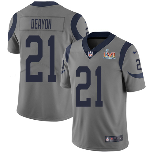 Los Angeles Rams #21 Donte Deayon Gray Super Bowl LVI Patch Youth Stitched Limited Inverted Legend Jersey Youth