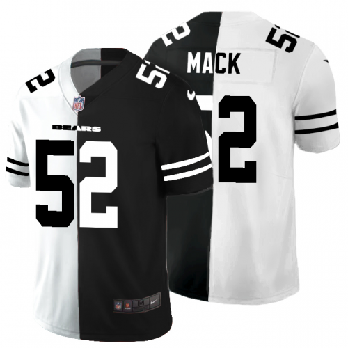 Chicago Chicago Bears #52 Khalil Mack Men's Black V White Peace Split Vapor Untouchable Limited Jersey Men's