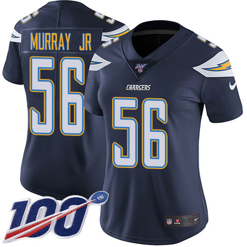 Los Angeles Chargers #56 Kenneth Murray Jr Navy Blue Team Color Women's Stitched 100th Season Vapor Untouchable Limited Jersey Womens