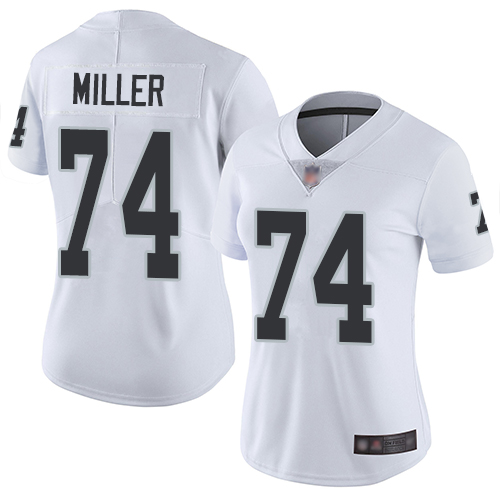 Las Vegas Raiders #74 Kolton Miller White Women's Stitched Vapor Untouchable Limited Jersey Womens