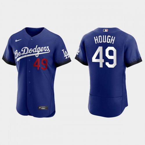 Los Angeles Los Angeles Dodgers #49 Charlie Hough Men's 2021 City Connect Authentic Jersey Royal Men's
