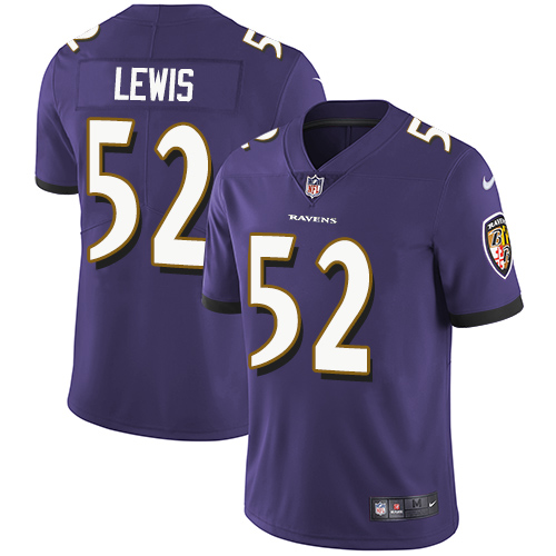 Ravens #52 Ray Lewis Purple Team Color Youth Stitched Vapor Untouchable Limited Jersey