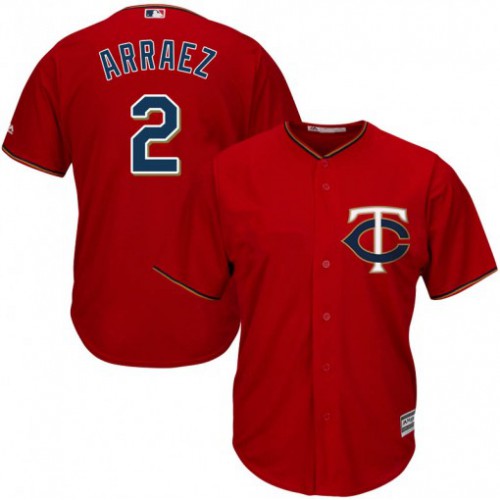 Minnesota Twins #2 Luis Arraez Red Cool Base Stitched Jersey Men's