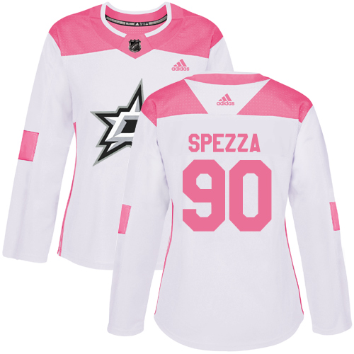 Adidas Dallas Stars #90 Jason Spezza White/Pink Authentic Fashion Women's Stitched Jersey Womens