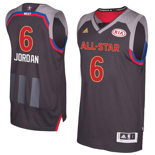 Los Angeles Clippers #6 DeAndre Jordan Charcoal 2017 All-Star Stitched Jersey Mens