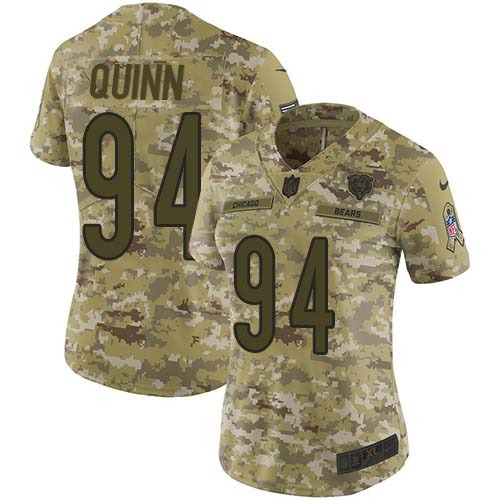 Chicago Bears #94 Robert Quinn Camo Women's Stitched Limited 2018 Salute To Service Jersey Womens