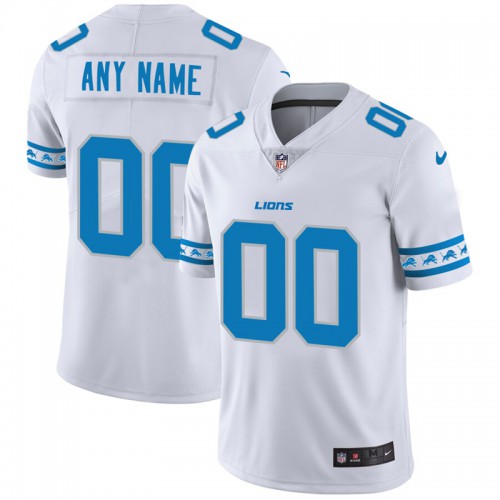 Detroit Lions Custom White Team Logo Vapor Limited Jersey