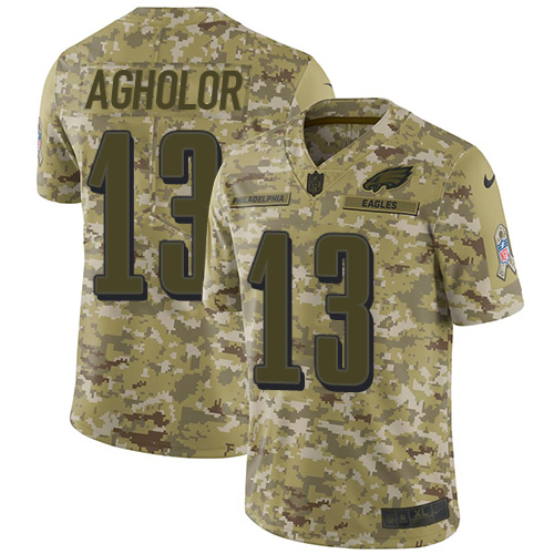 Philadelphia Eagles #13 Nelson Agholor Camo Men's Stitched Limited 2018 Salute To Service Jersey Men's