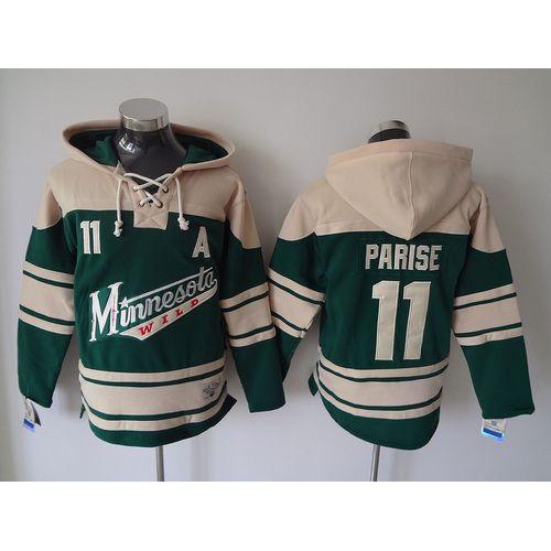 Minnesota Wild #11 Zach Parise Green Sawyer Hooded Sweatshirt Stitched Jersey Men's