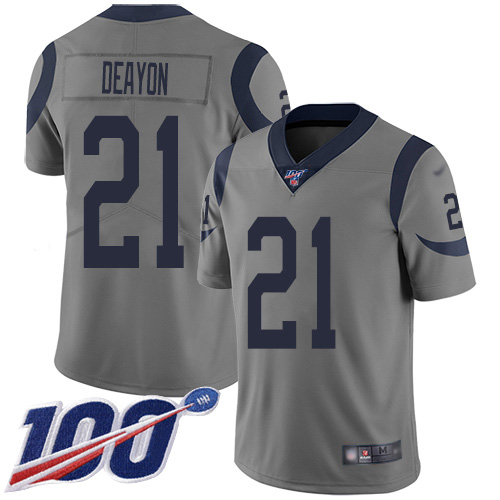 Los Angeles Rams #21 Donte Deayon Gray Men's Stitched Limited Inverted Legend 100th Season Jersey Men's