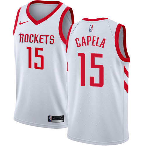 Houston Rockets #15 Clint Capela White Youth Swingman Association Edition Jersey Youth
