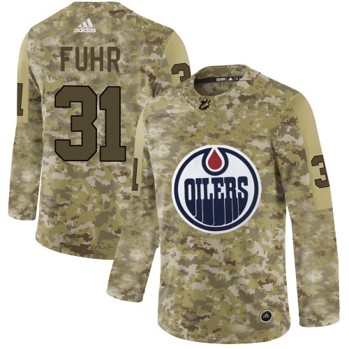 Adidas Edmonton Oilers #31 Grant Fuhr Camo Authentic Stitched Jersey Men's