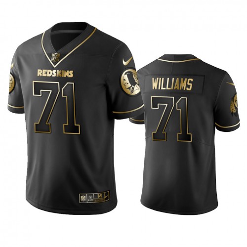 Washington Commanders #71 Trent Williams Men's Stitched Vapor Untouchable Limited Black Golden Jersey Men's